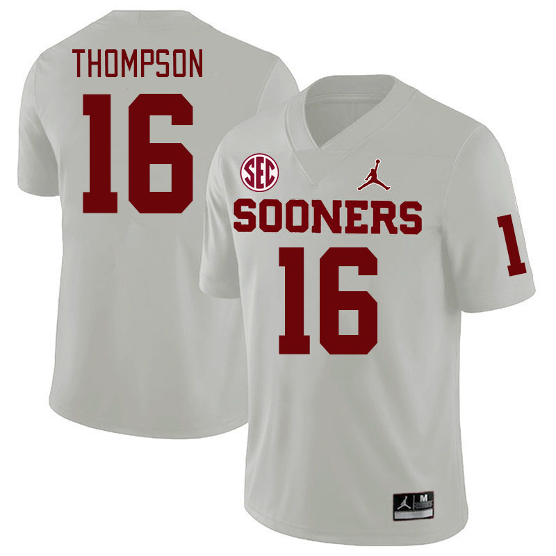 #16 Casey Thompson Oklahoma Sooners 2024 SEC Conference College Football Jerseys-White